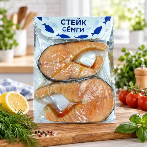 Семь морей Стейк семги 500гр