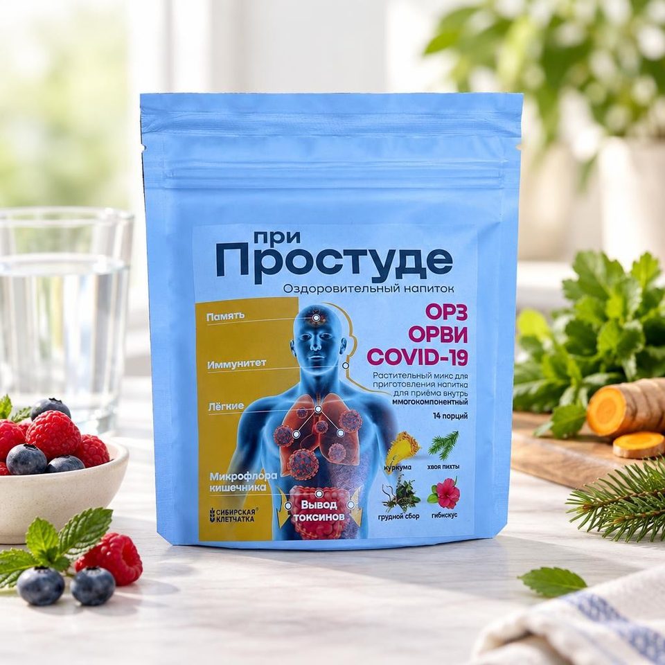 Сибирская клетчатка При простуде сухой напиток для разведения 7 г 14 саше