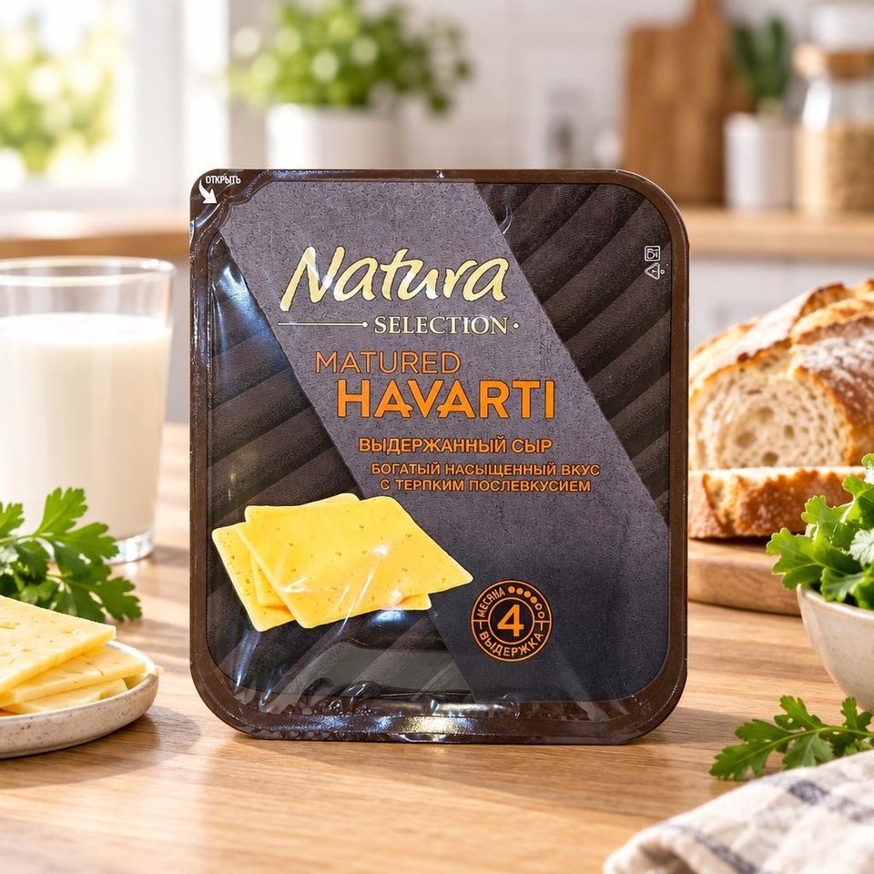 Natura Сыр Matured Havarti Нарезка 30% 150гр 10шт