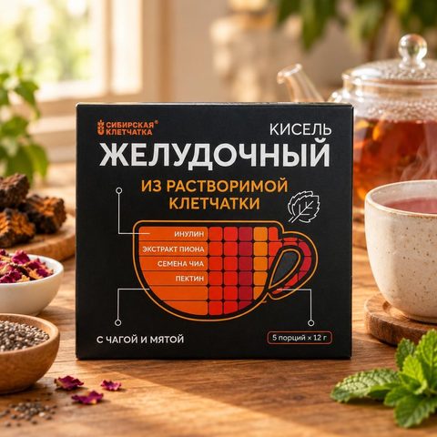 Сибирская клетчатка Кисель Желудочный 5пак 12гр 24шт