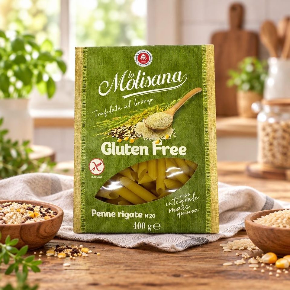 La Molisana PENNE RIGATE GLUTEN FREE Мак. изд. Перья многозерновые б/г 400г 14шт