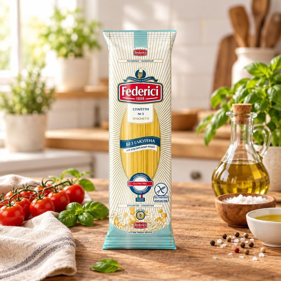 Federici Spaghetti Изделия макаронные без глютена Спагетти 400гр 12шт