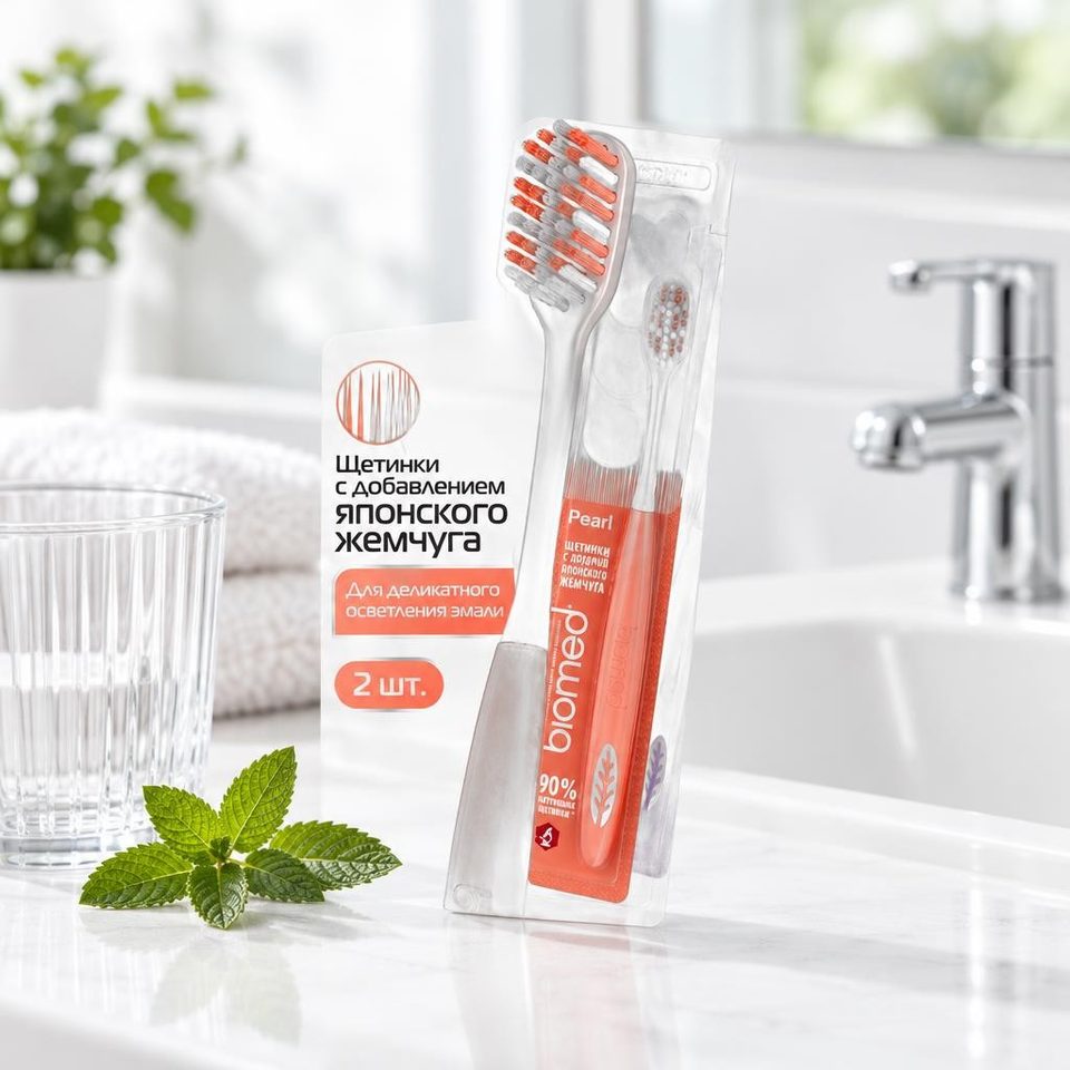 Biomed Комплексная зубная щетка Pearl white medium