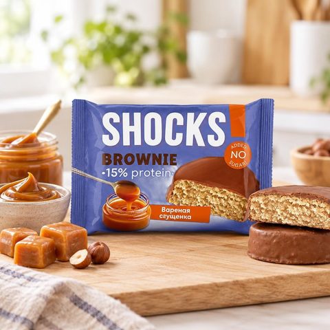 FitnesShock Брауни со вкусом вареной сгущенки 50 гр 9шт