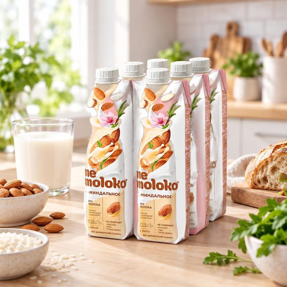 Nemoloko Напиток Миндальный на рисовой основе без сахара 6шт