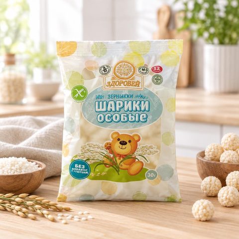 Здоровей Шарики особые без добавок Рисовые 30гр 28шт