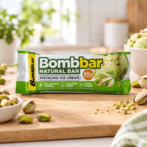 Bombbar батончик Фисташковый пломбир 60гр 20шт