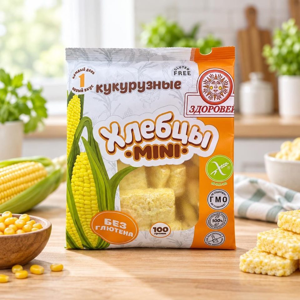 Здоровей Хлебцы Mini Кукурузные 100гр 24шт