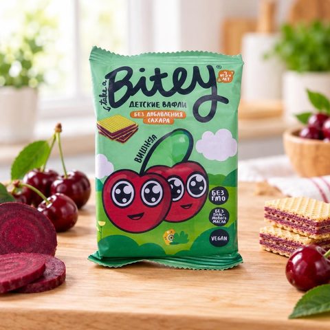 Bitey Вафли фруктово-овощные Вишня-Свекла 35гр 10шт
