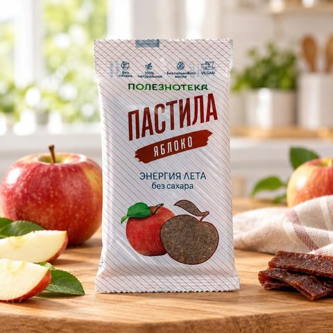 Полезнотека Пастила Яблоко без сахара 50гр