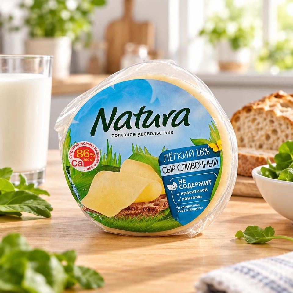 Natura Сыр легкий Цилиндр 200гр 6шт