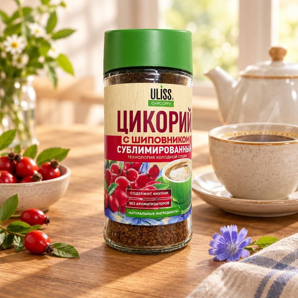 Uliss Цикорий с экстактом шиповника 85гр ст/б 12шт