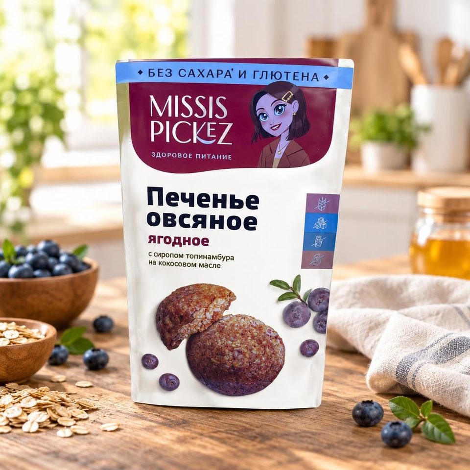 Missis Pickez Печенье овсяное ягодное 100 гр