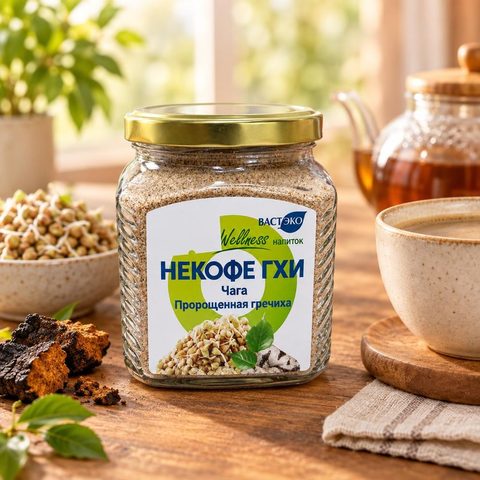 Напиток Гхи Некофе с чагой и пророщенной гречихой растворимый 200 гр