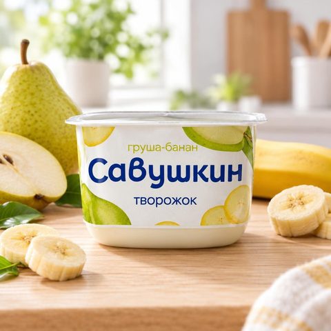 паста творожная десертная груша-банан савушкин 120 гр