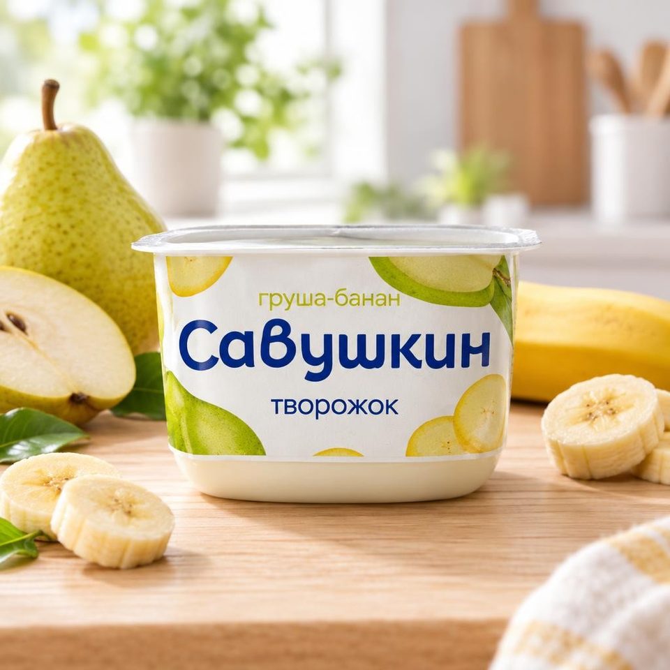 паста творожная десертная груша-банан савушкин 120 гр
