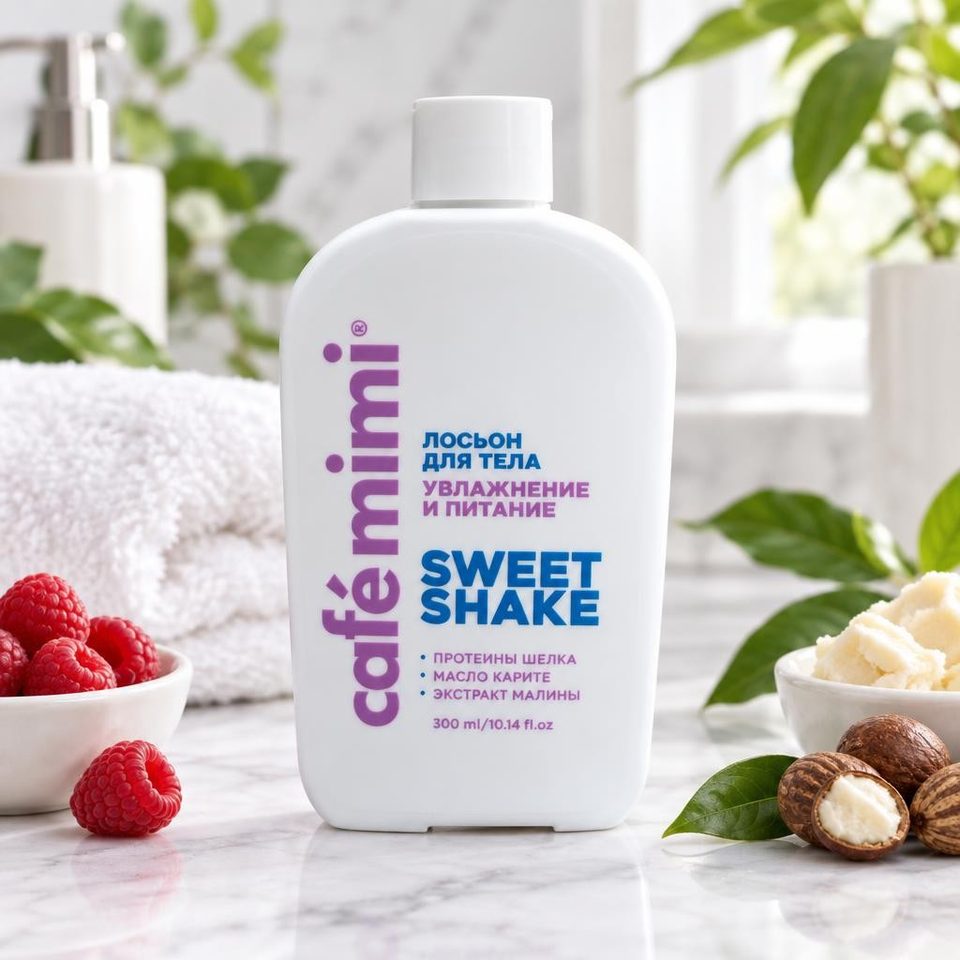 Cafe mimi лосьон для тела Увлажнение и питание Sweet shake 300мл