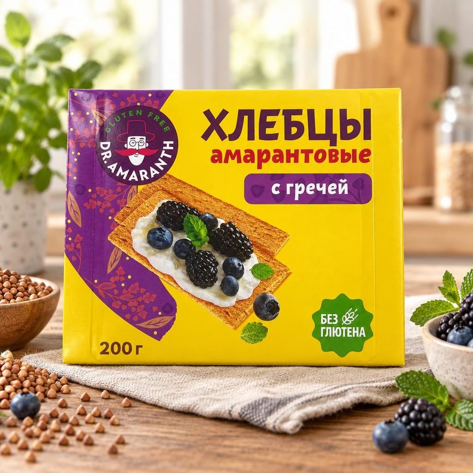 Хлебцы Dr. AMARANTH амарантовые с гречей 200гр