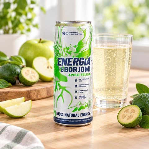 Боржоми ENERGIA by Borjomi со вкусом яблока и фейхоа 0,24мл 12шт