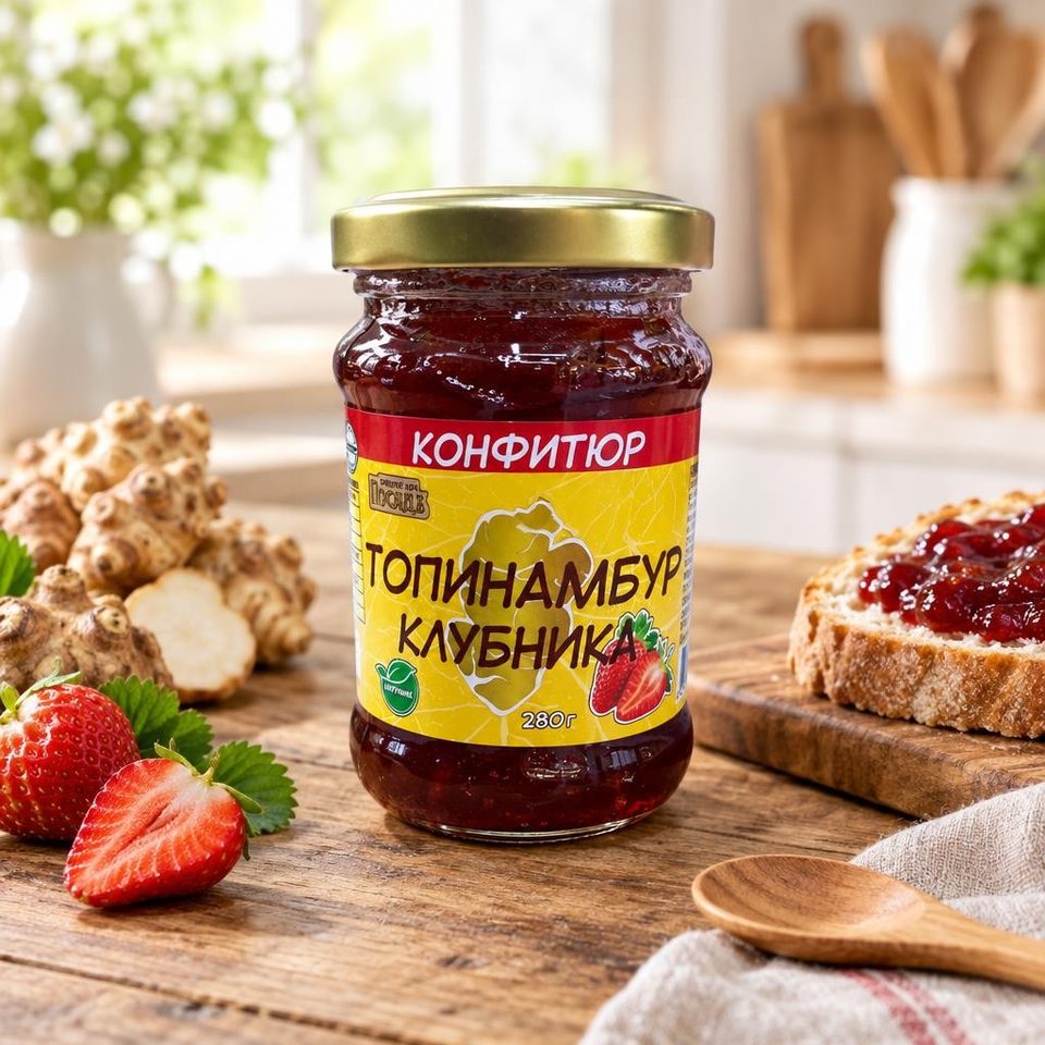 Конфитюр топинамбур Клубника 280гр