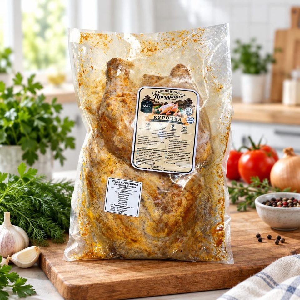 Деревенская курица Тушка маринованная в вакууме