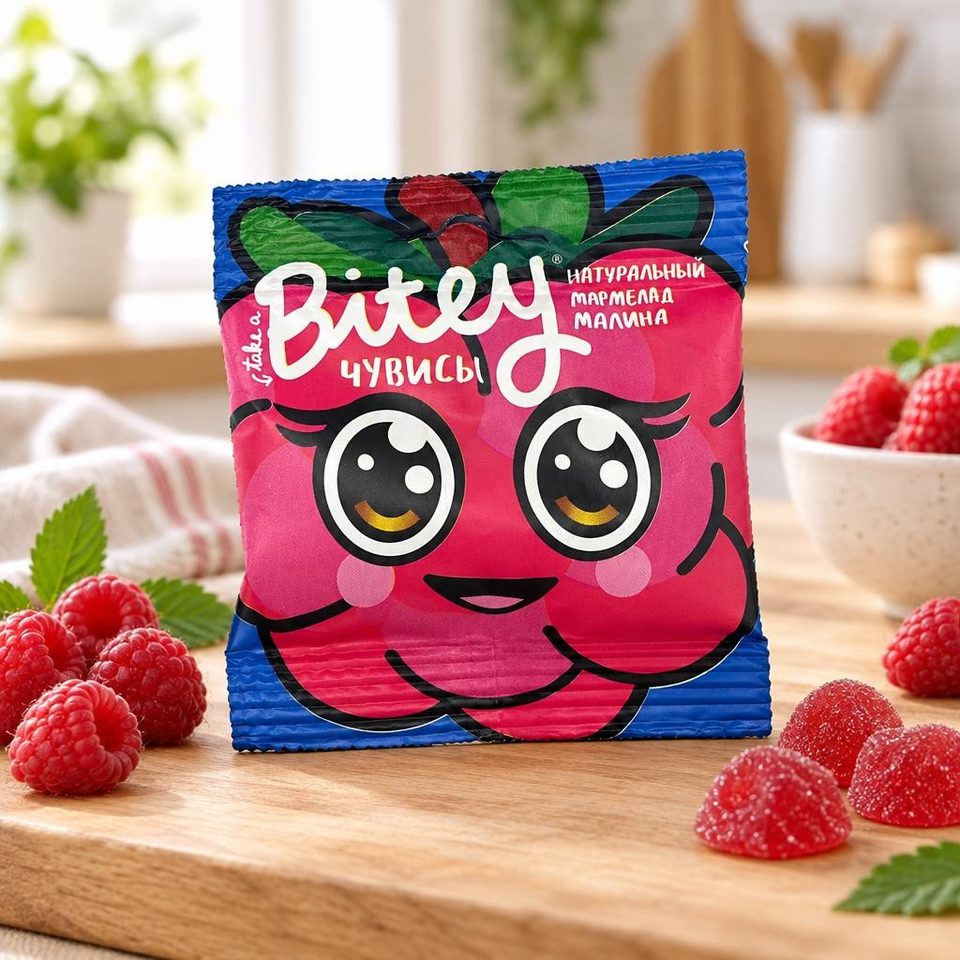 Bitey Фруктово-ягодный мармелад Малина 20гр 20шт