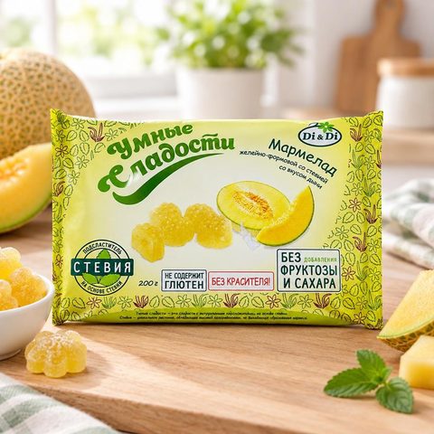 Ди Ди Мармелад Умные сладости желейно-формовой со вкусом дыни 200гр 25шт