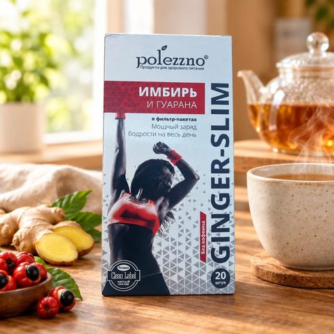 Polezzno Имбирь и гуарана в 20 пакетиков 40гр 21шт