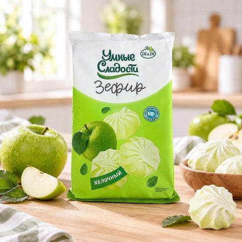 Зефир Умные сладости со вкусом зеленого яблока 150 гр 11 шт