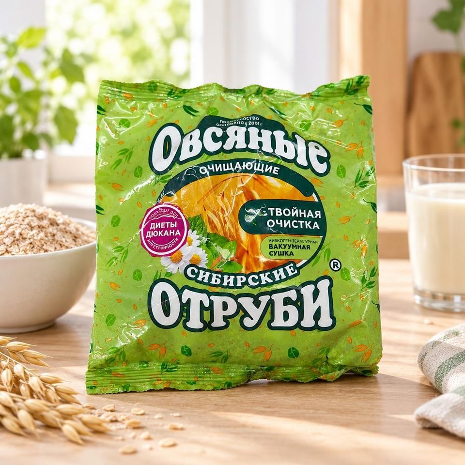 Сибирская клетчатка Отруби Сибирские Овсяные очищающие 200 грамм