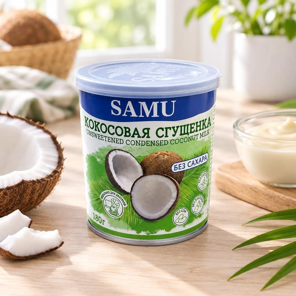 Кокосовая сгущенка без сахара SAMUI 180 гр