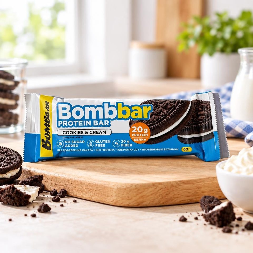 Bombbar батончик Печенье-крем 60гр 20шт