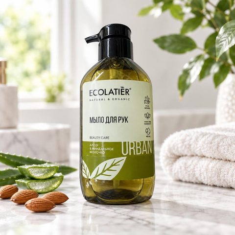 ECOLATIER URBAN Мыло для рук Алоэ и миндальное молочко 400мл