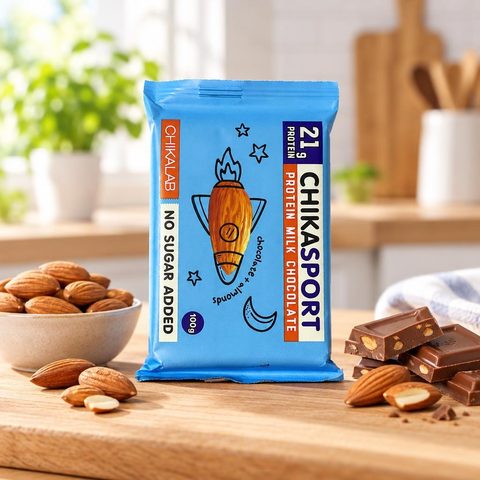 Chikalab Шоколад молочный с миндалем 100гр 12шт