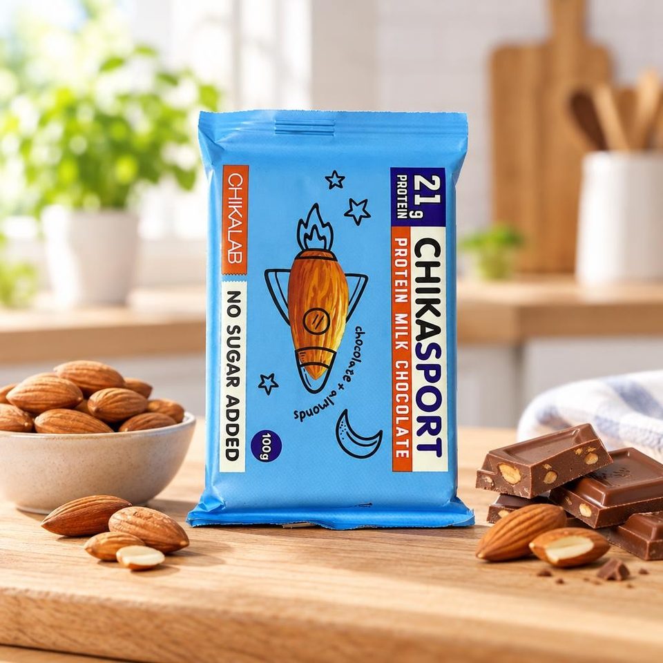 Chikalab Шоколад молочный с миндалем 100гр 12шт