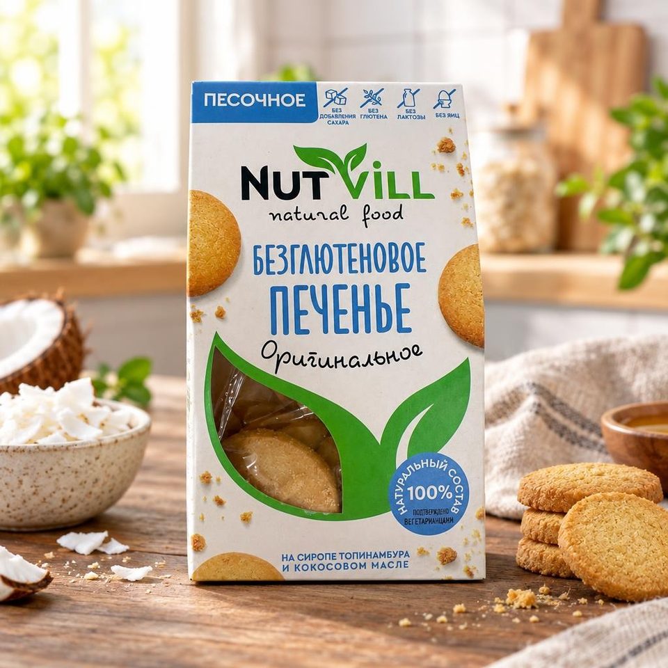 Nutvill Безглютеновое печенье песочное Оригинальное 100гр