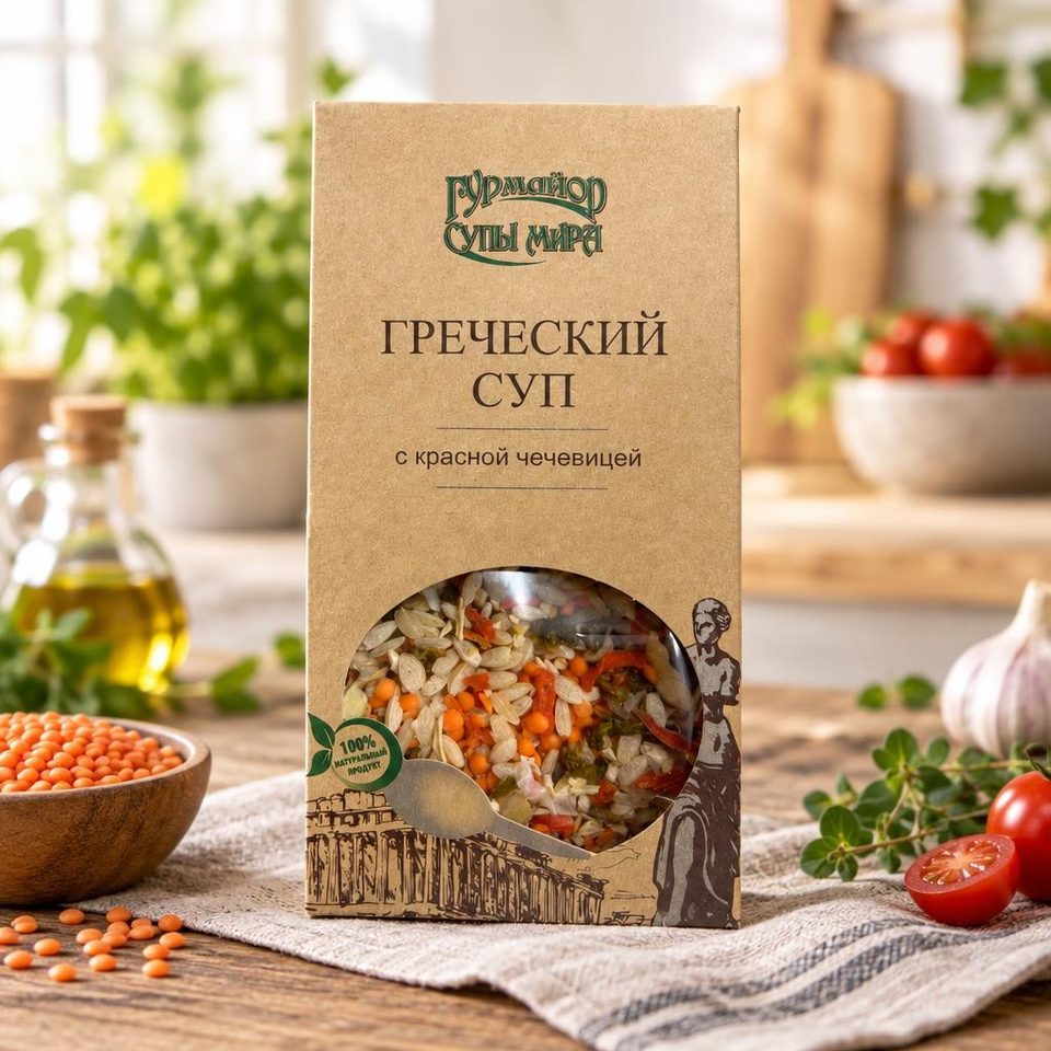 Супы Мира Греческий суп с красной чечевицей 210 гр 10 шт