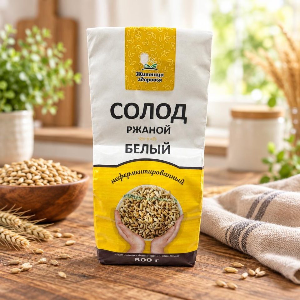 Житница Солод ржаной белый не ферментированный 500гр 1/12
