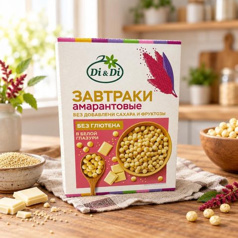 Завтраки Амарантовые Di&Di в белой глазури 250 гр 20 шт