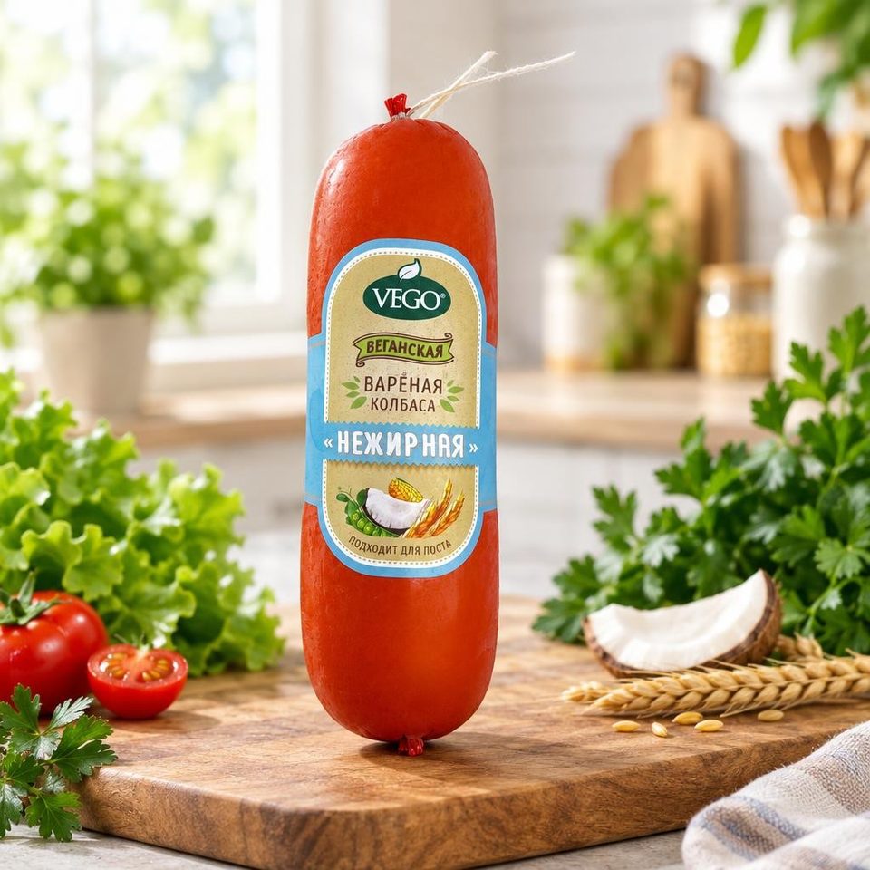 Продукт растительный Колбаса Вареная нежирная 400 гр