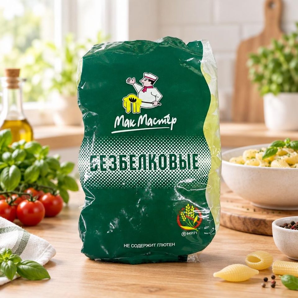 Мак Мастер Макаронные изделия безбелковые Ракушка и рифленный трубочка 300гр