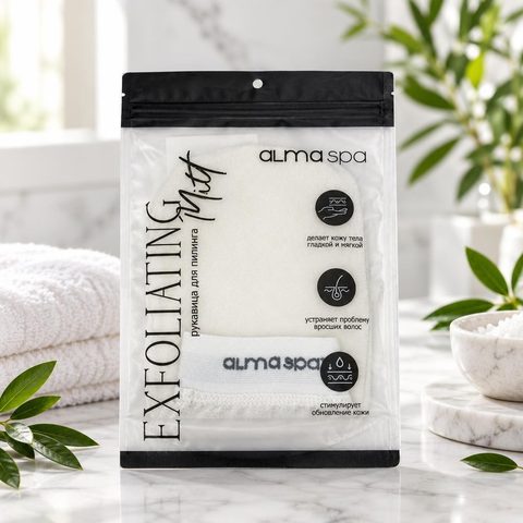 Alma spa Руковица для пилинга Белая