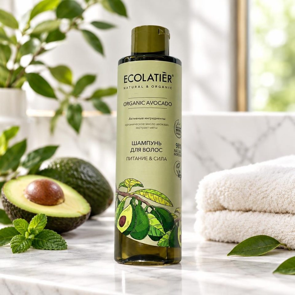 ECL GREEN Шампунь для волос Питание и Сила ORGANIC AVOKADO 250мл