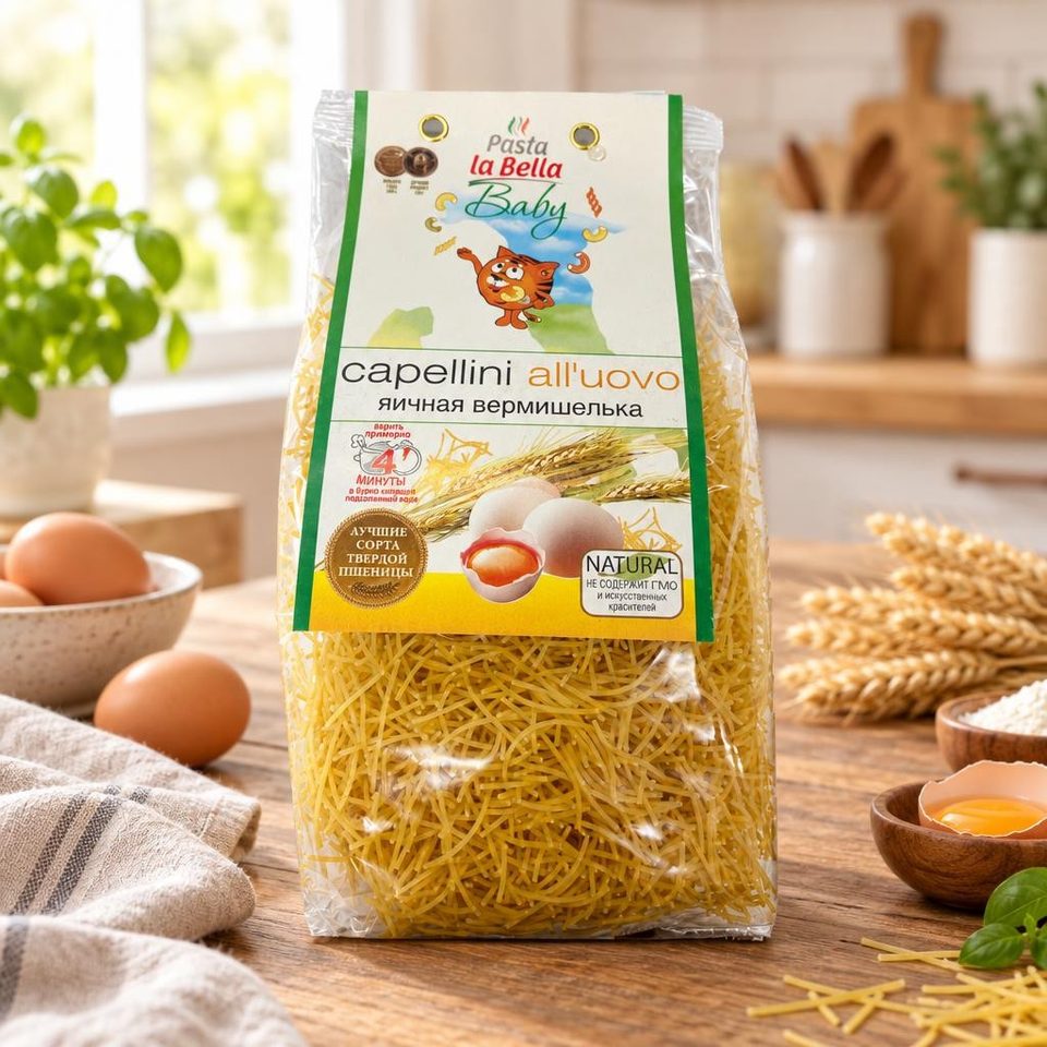 Pasta la Bella Baby Вермишелька яичная 250 гр 10 шт