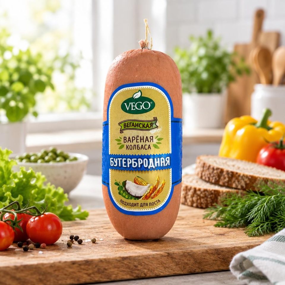 Продукт растительный Колбаса Вареная бутербродная 400 гр