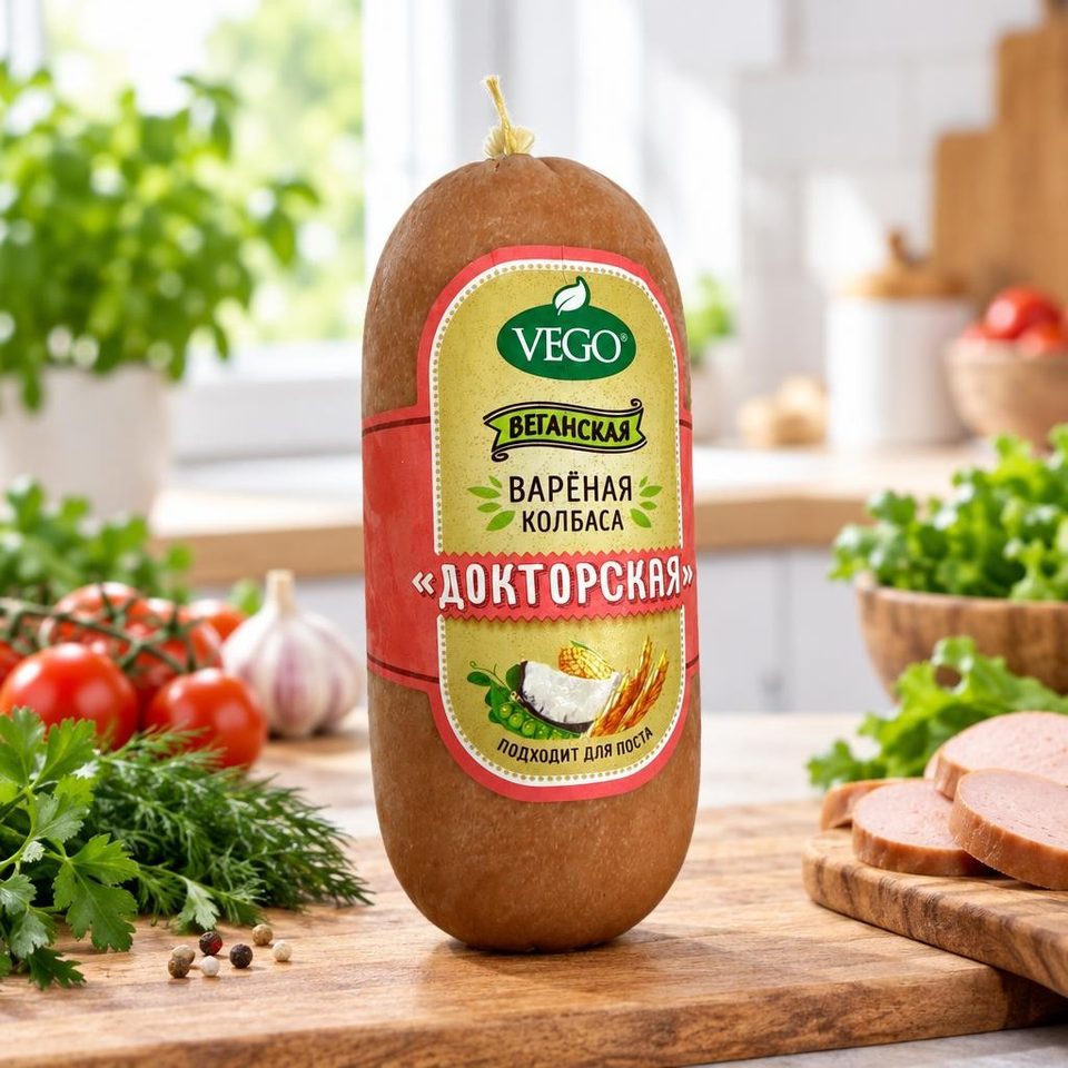 Продукт растительный Колбаса Вареная докторская 400 гр