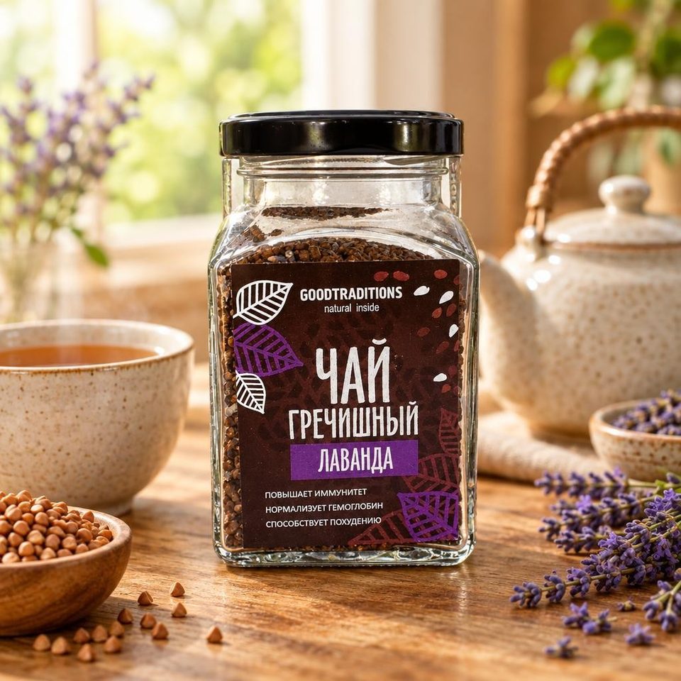Goodtraditions Гречишный чай Лаванда стекло 150гр 20шт