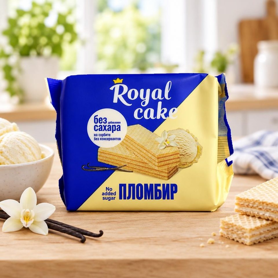 Вафли на сорбите со вкусом пломбира 120 гр 10 шт