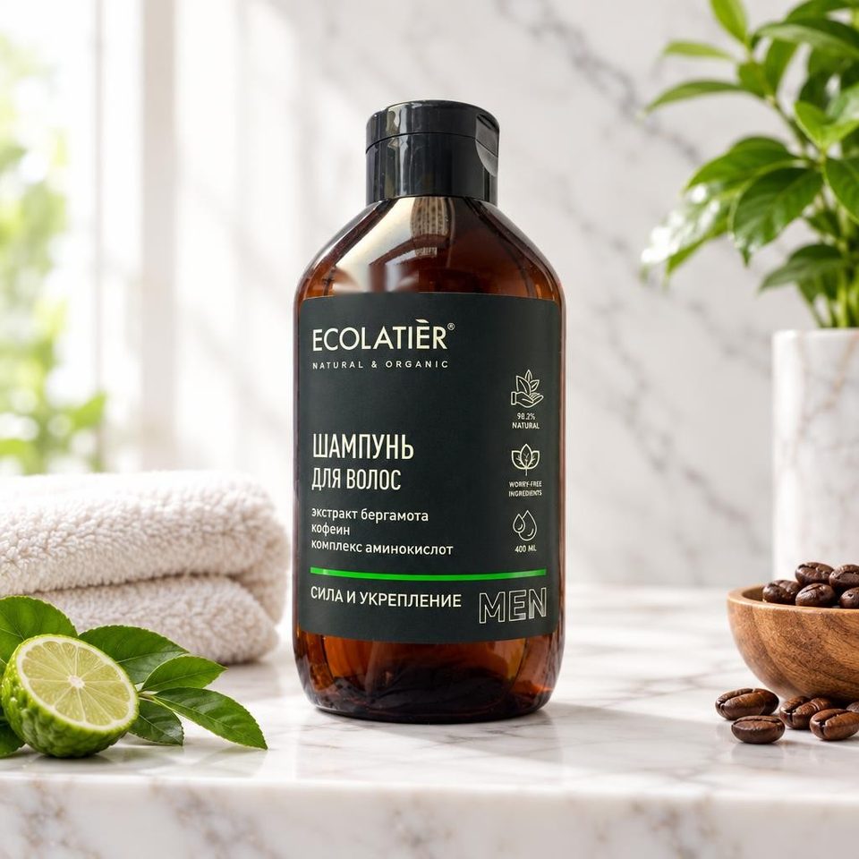 ECOLATIER Мужской шампунь Сила и укрепление 400мл 10шт