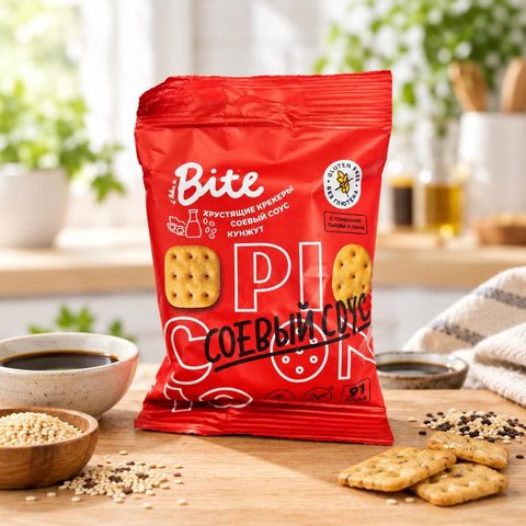 Byte крекеры соленые со вкусом соевый соус-кунжут 60гр 10шт